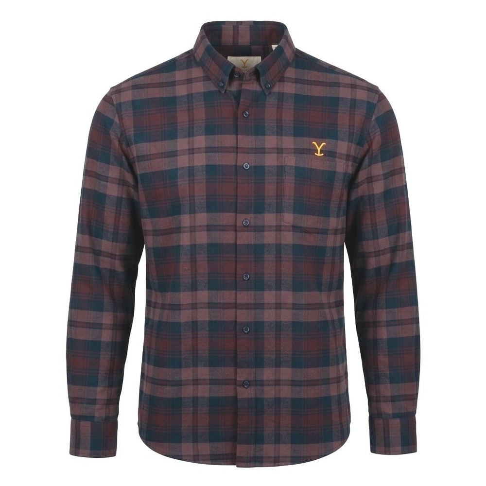RSVLTS Yellowstone Mens 2XL Flannel Shirt Red Blue Plaid Button Down